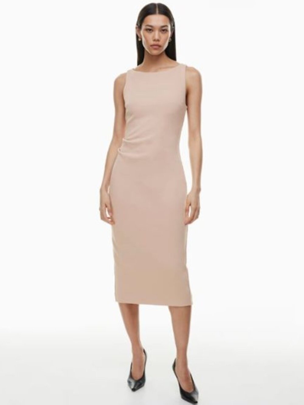 Aritzia Babaton Doorway Crepe Boatneck Contour Midi Dress